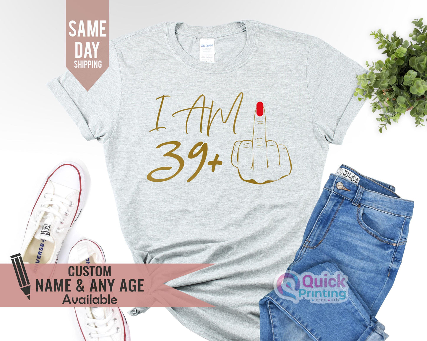 I Am 39+ Middle Finger Shirt: Funny 40th Birthday T-Shirt