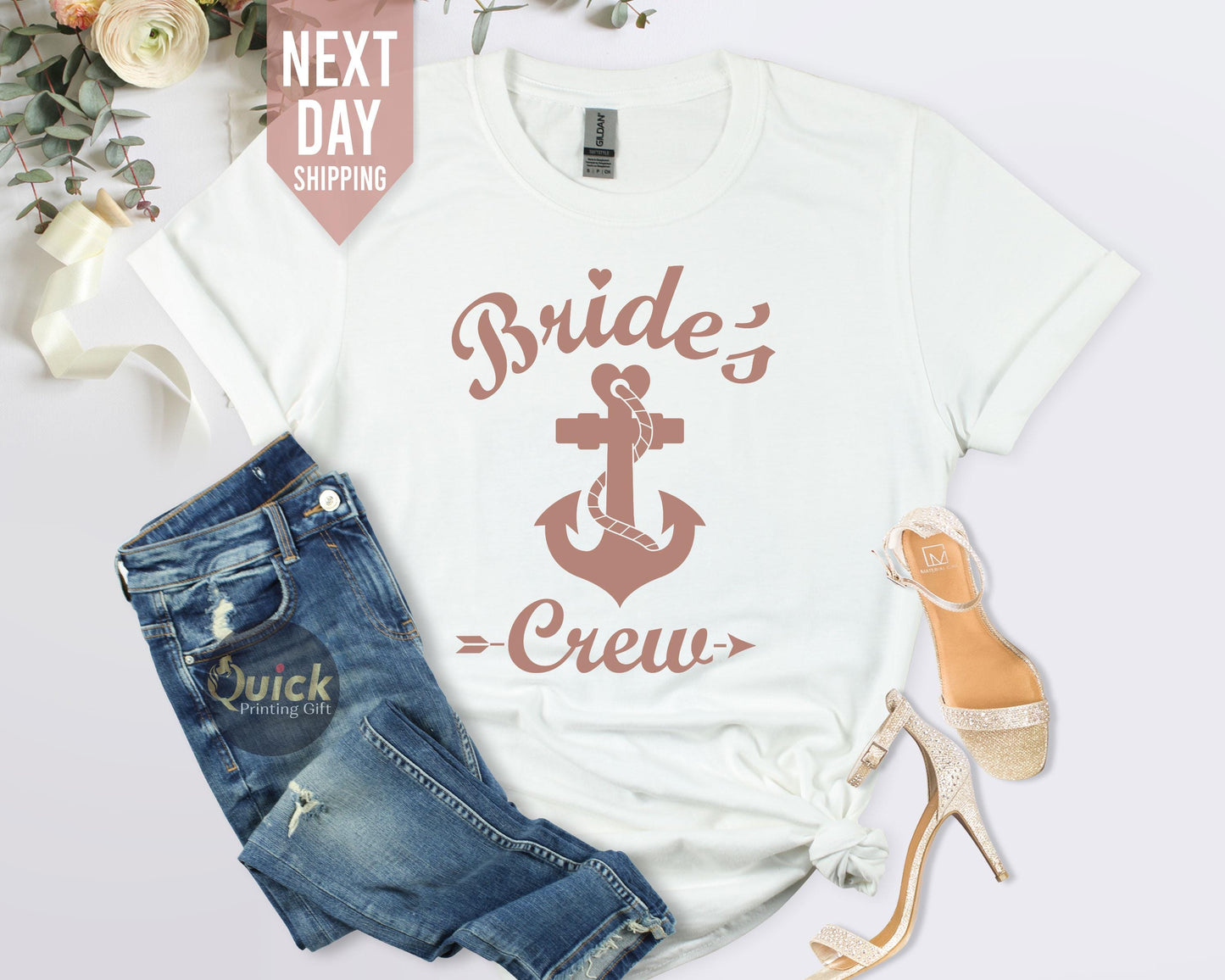 Nautical Bride's Crew T-Shirt: Bachelorette Party Hen Do Tops