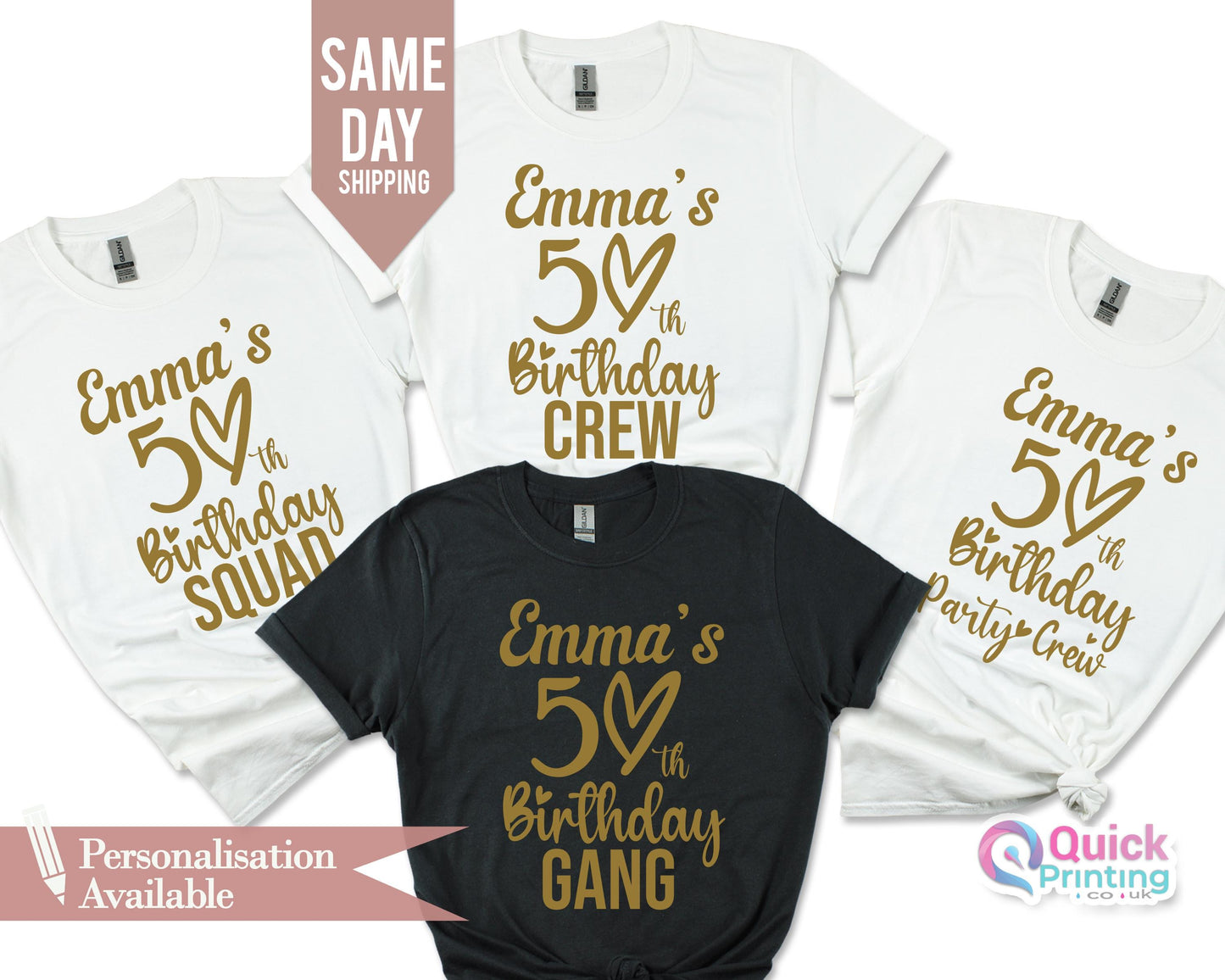 50th Birthday Squad Shirt: Custom Party Crew Tee