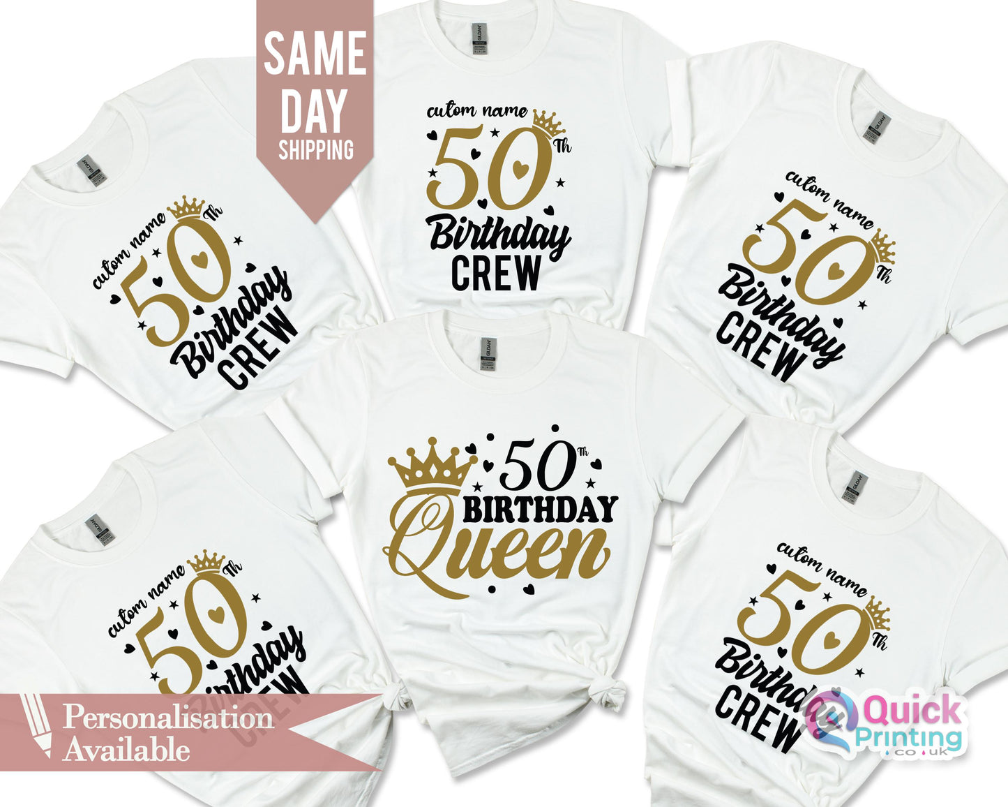 50th Birthday Crew Shirt: Funny Matching Party Tee