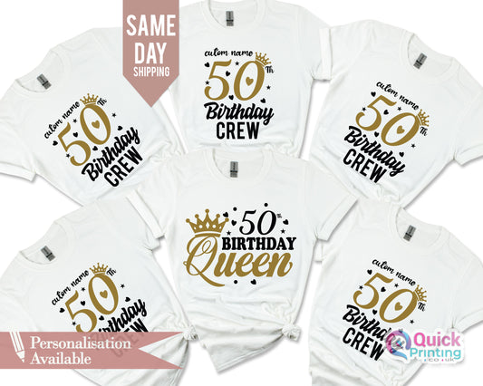50th Birthday Crew Shirt: Funny Matching Party Tee