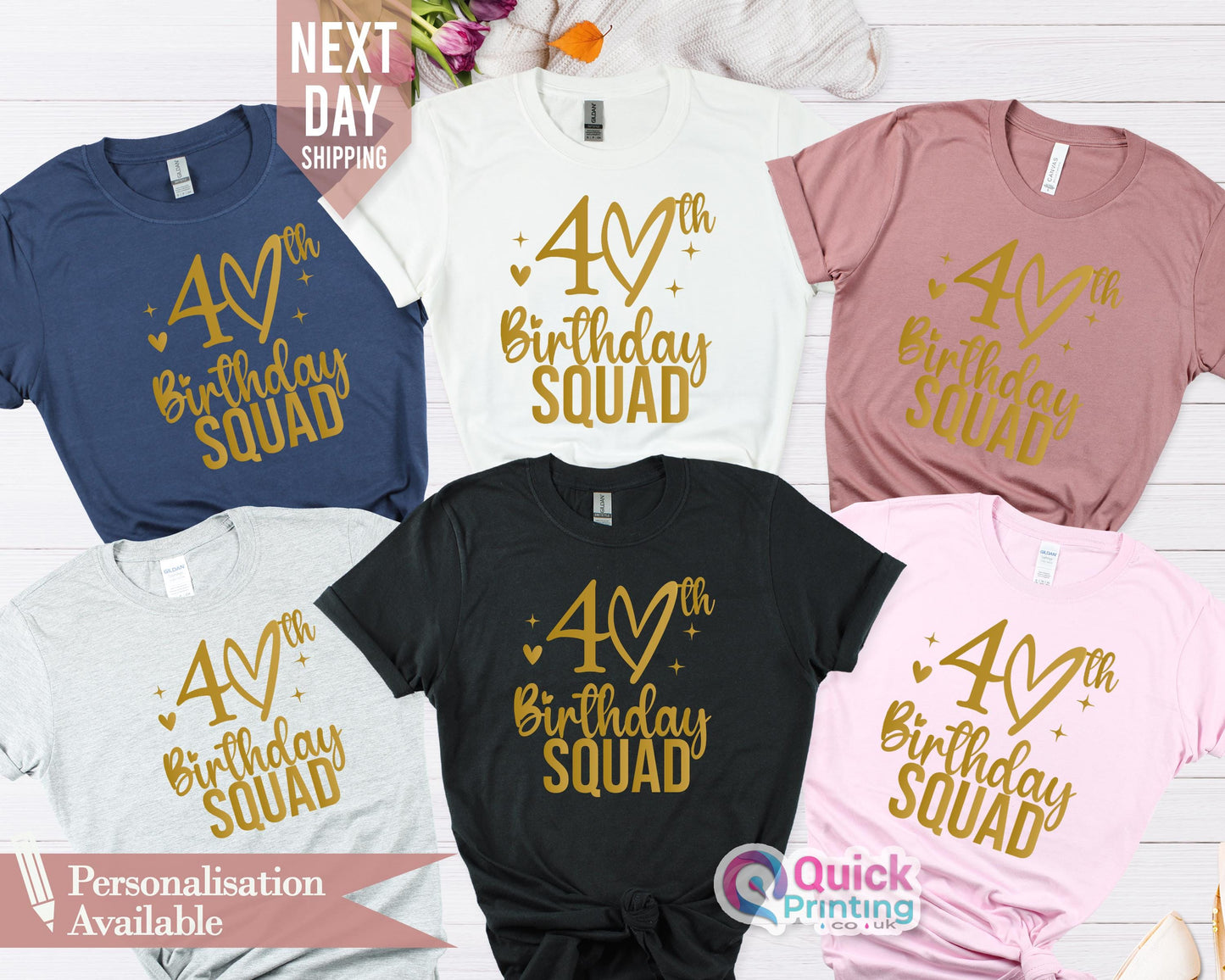 Custom 40th Birthday Queen T-Shirt: Vintage Birthday Squad Shirt