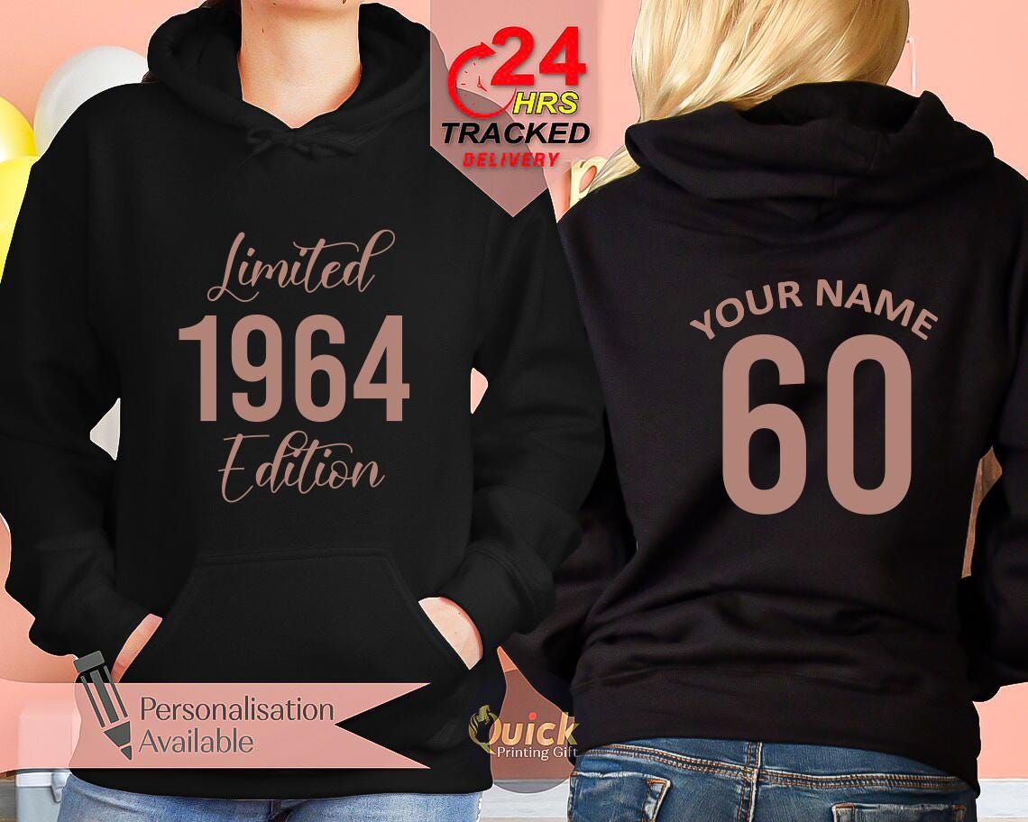 Personalized Birthday Hoodie: Custom Name & Age, Rose Gold Print