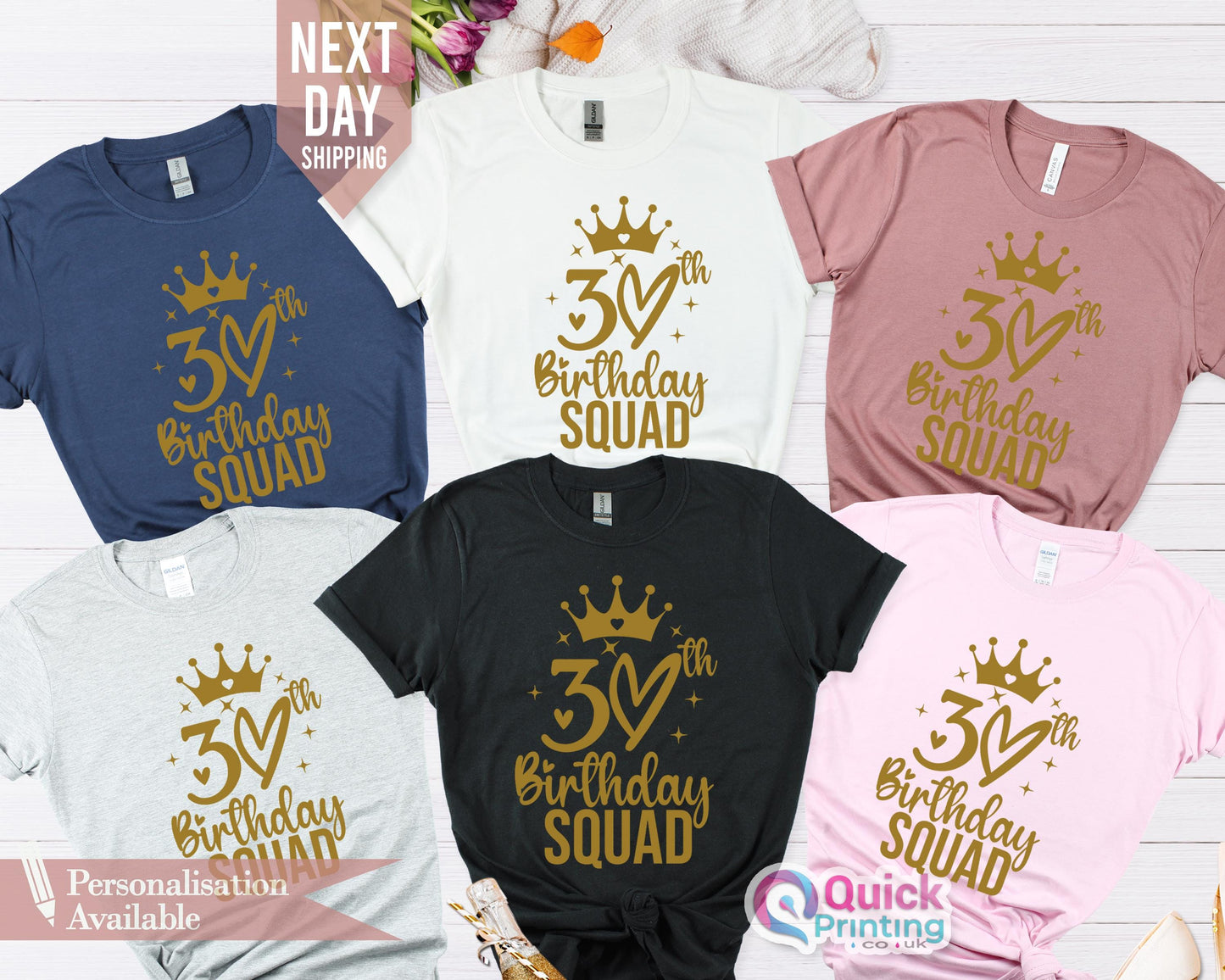 30th Birthday Crew Shirt: Custom Party Squad T-Shirt