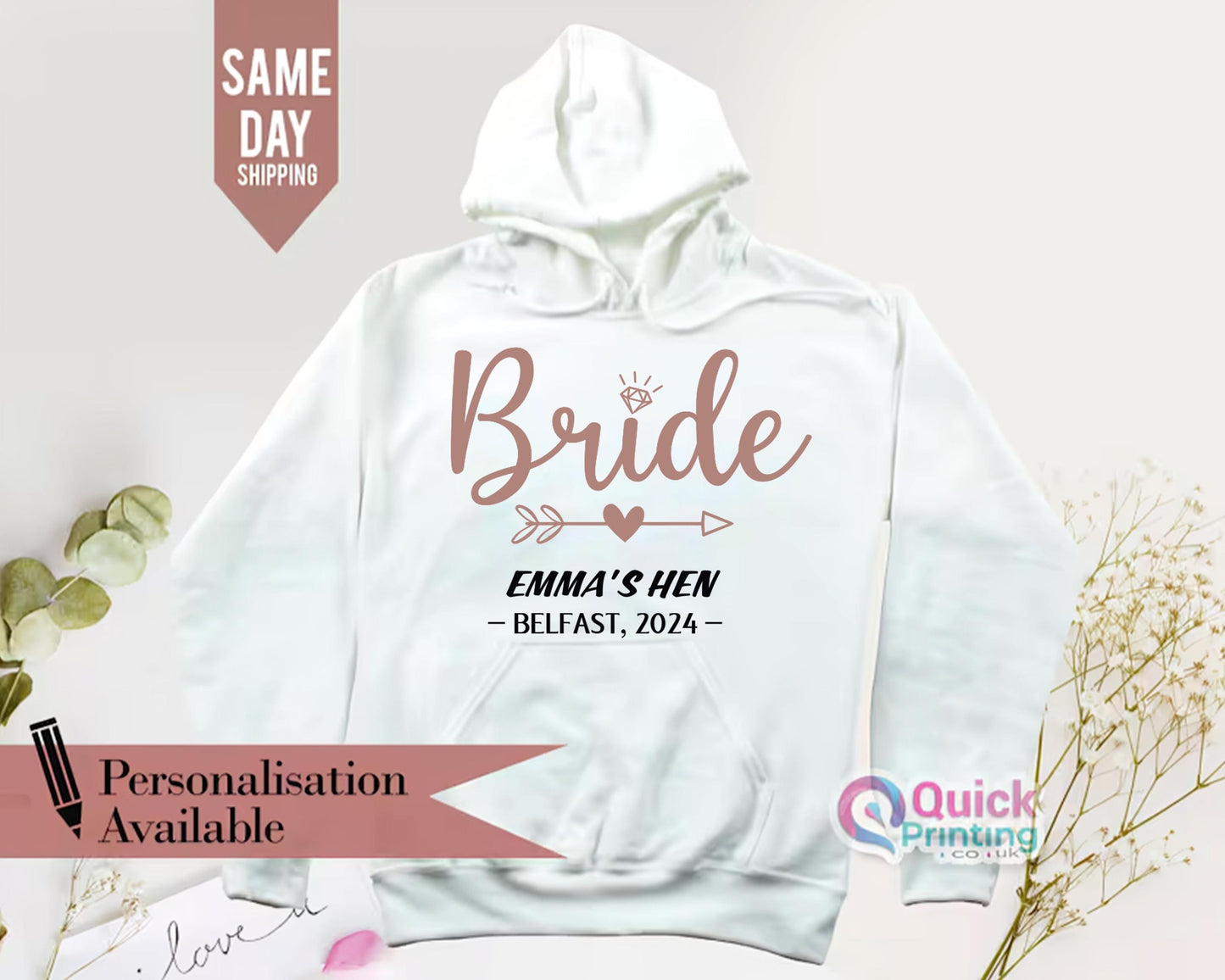 Personalized Bachelorette Party Hoodie: Bride & Team Bride Gift