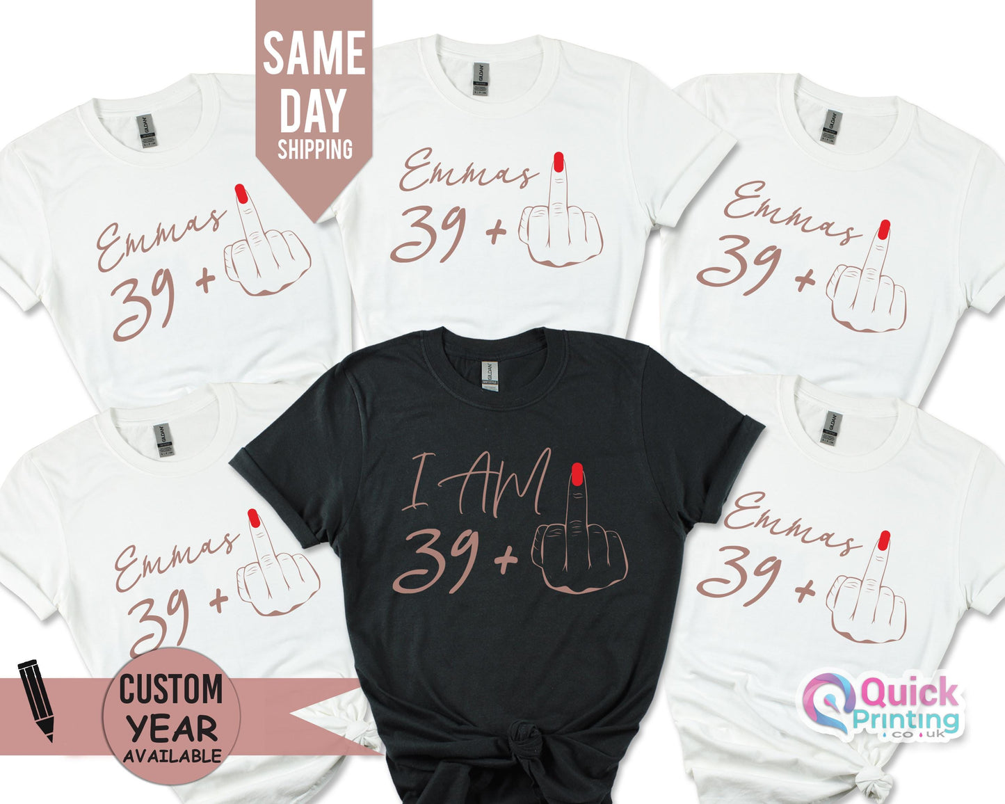 Funny 40th Birthday T-shirt: I Am 39+ Middle Finger Tee