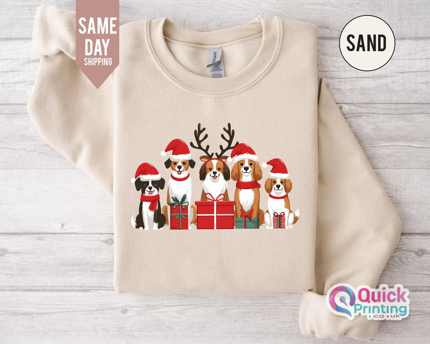 Christmas Dog Sweatshirt, Happy New Year Dog Sweater,  Christmas Sweatshirt For Women, Christmas Lights Tee, Gift for Dog Lover, Holiday Top