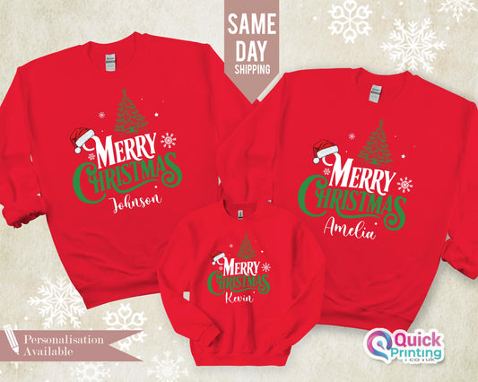 Personalized Christmas Sweatshirt: Matching Family Holiday Jumper