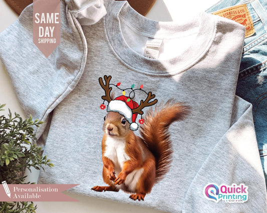 Squirrel Christmas Lights Sweatshirt: Funny Xmas Party Shirt