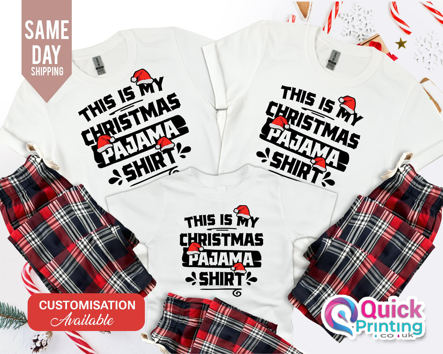 Family Christmas Pajama Set: Tartan Outfit, Matching Xmas PJs