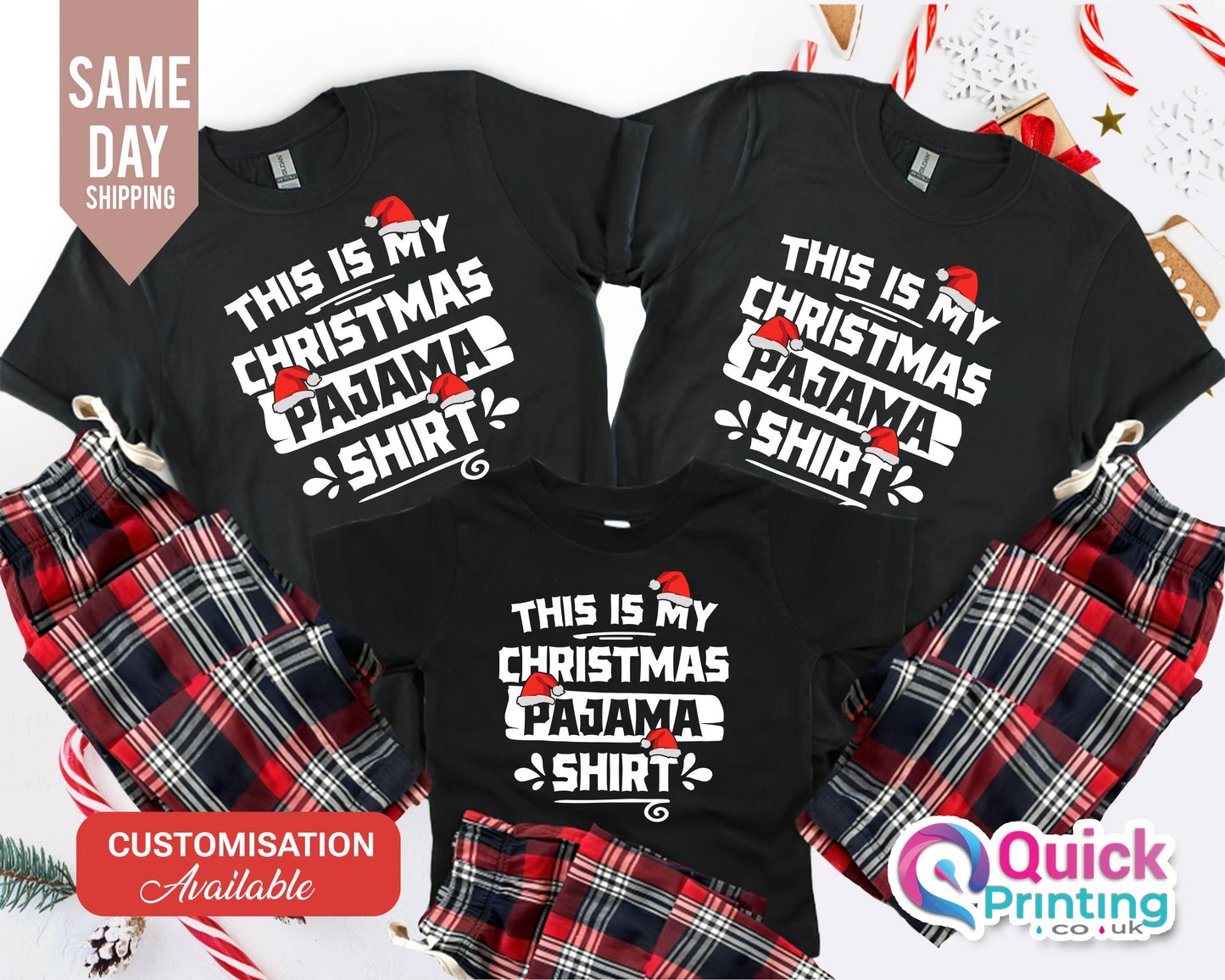 Family Christmas Pajama Set: Tartan Outfit, Matching Xmas PJs