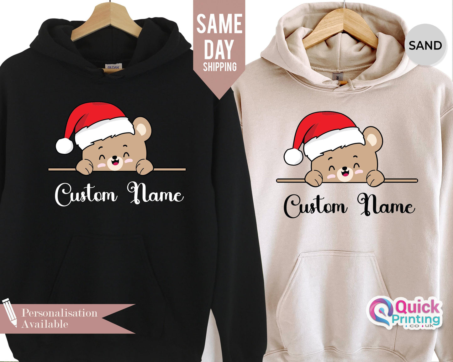 Custom Christmas Bear Hoodie: Xmas Family Sweatshirt