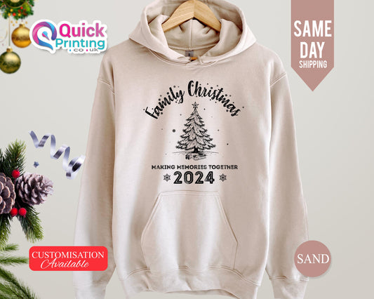 Personalized Family Christmas Hoodie: Matching Holiday Long Sleeve