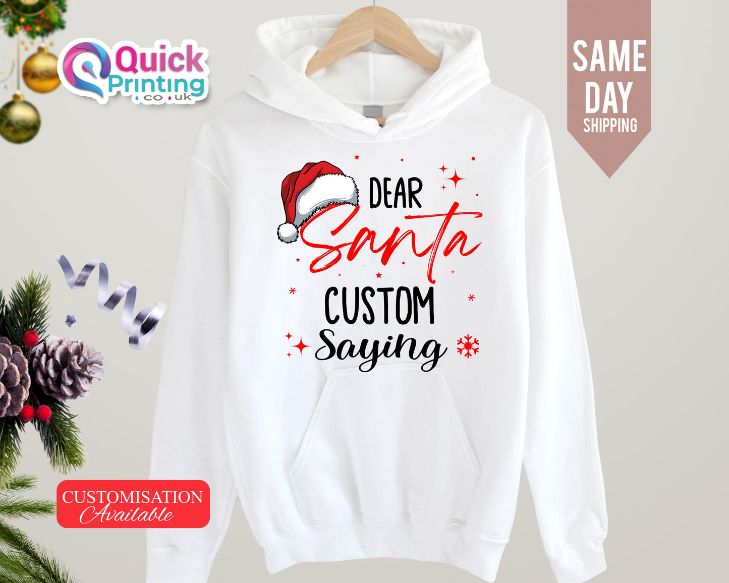 Dear Santa Wine Hoodie: Funny Christmas Unisex Sweatshirt