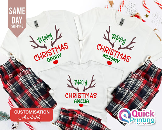 Personalized Family Christmas T-Shirt: Matching Xmas Outfit