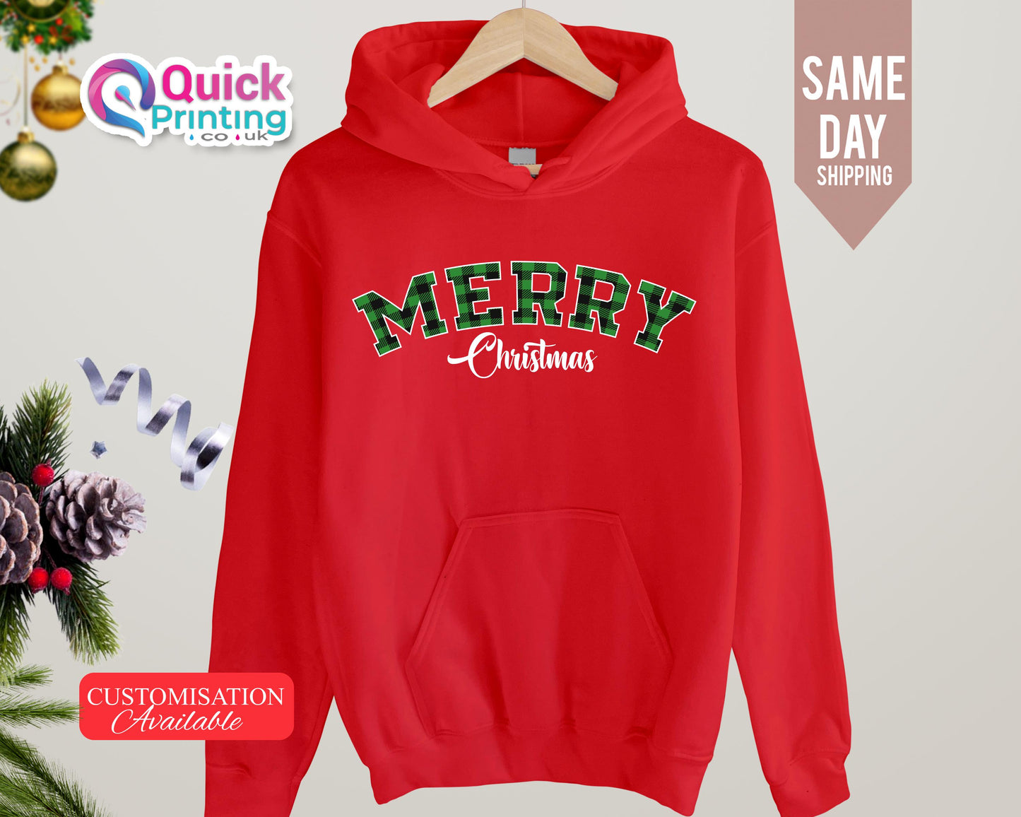 Merry Christmas Hoodie: Unisex Holiday Sweater