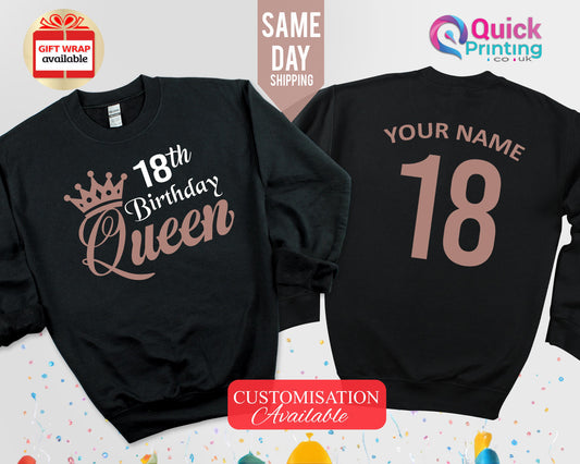 18th Birthday Christmas jumper , Custom Name Girls Sweater , 2007 Birthday  Women Jumper, 40th Birthday Jumper, 18th Birthday sweatshirt