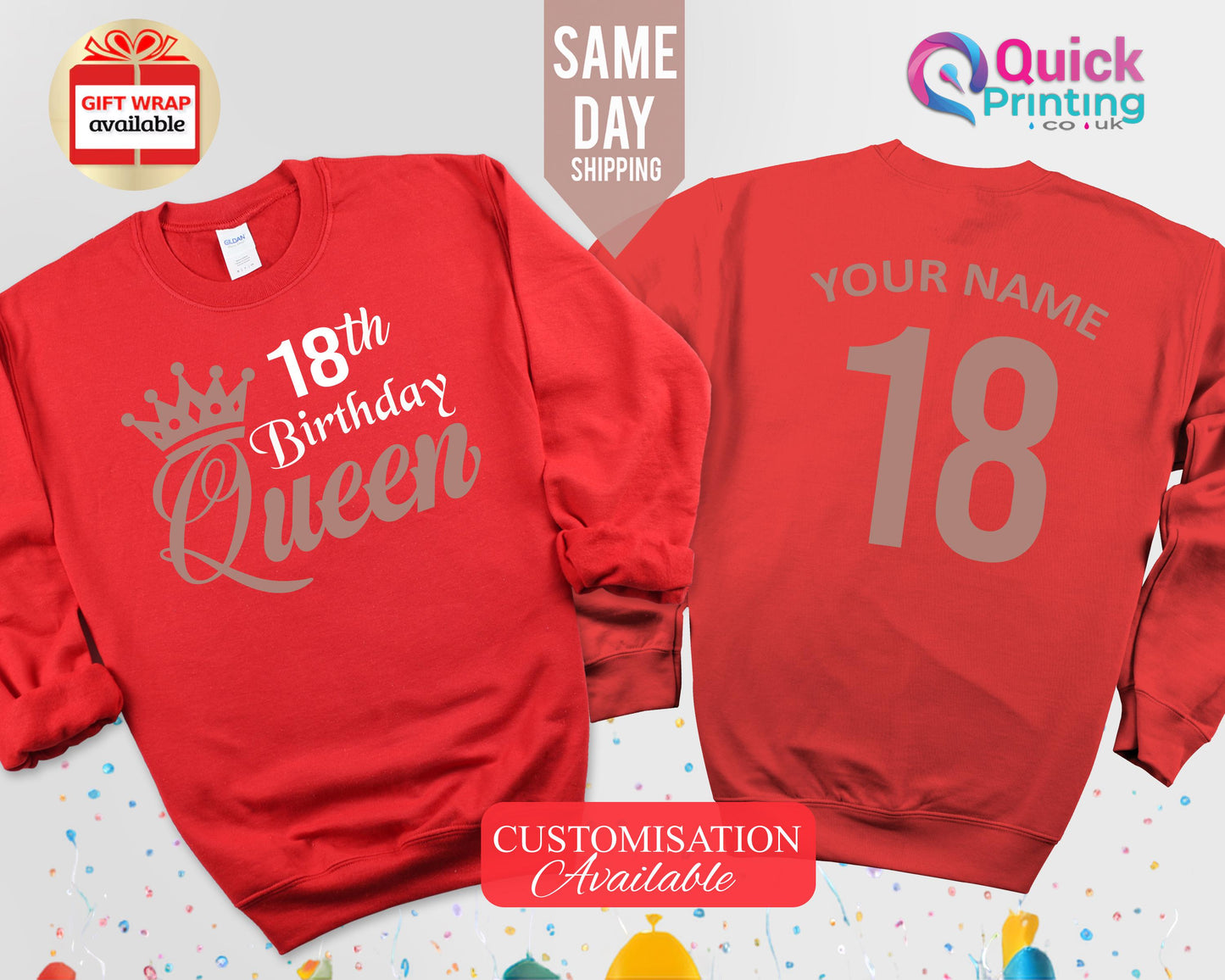 18th Birthday Christmas jumper , Custom Name Girls Sweater , 2007 Birthday  Women Jumper, 40th Birthday Jumper, 18th Birthday sweatshirt