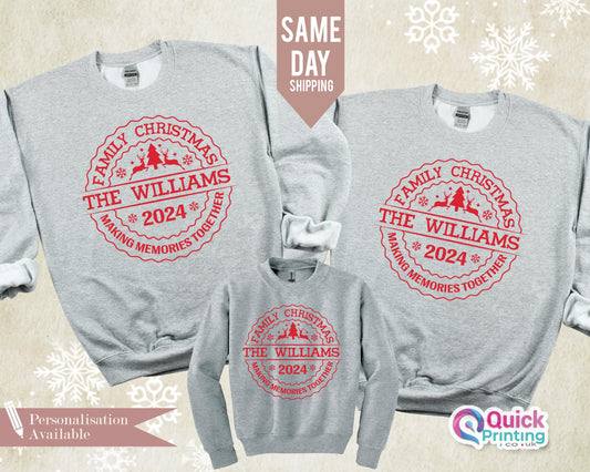 Custom Family Christmas Sweatshirt, Family Christmas Matching Jumper, Ladies Sweatshirt, Holiday Matching Long Sleeve, Christmas Group Shirt