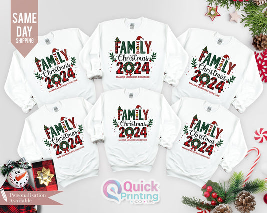 Family Christmas 2024 Sweatshirt, Matching Family Christmas Jumper, Family Custom Top, Matching Xmas Tees, Custom Christmas Sweatshirt