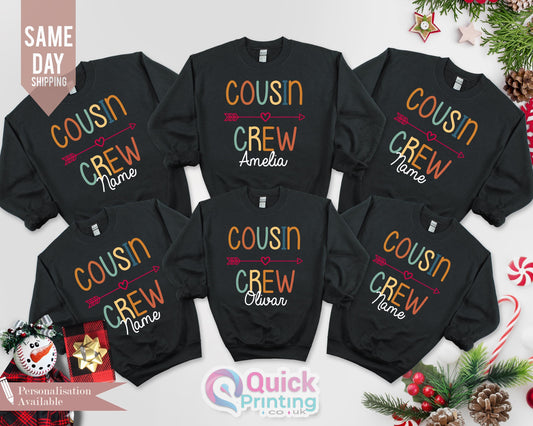 Christmas Cousin Crew Sweatshirt,  Cousin Crew Personalized Name Sweater, Cousin's Crew Tee, Cousin Christmas Shirts, Custom Xmas Sweatshirt