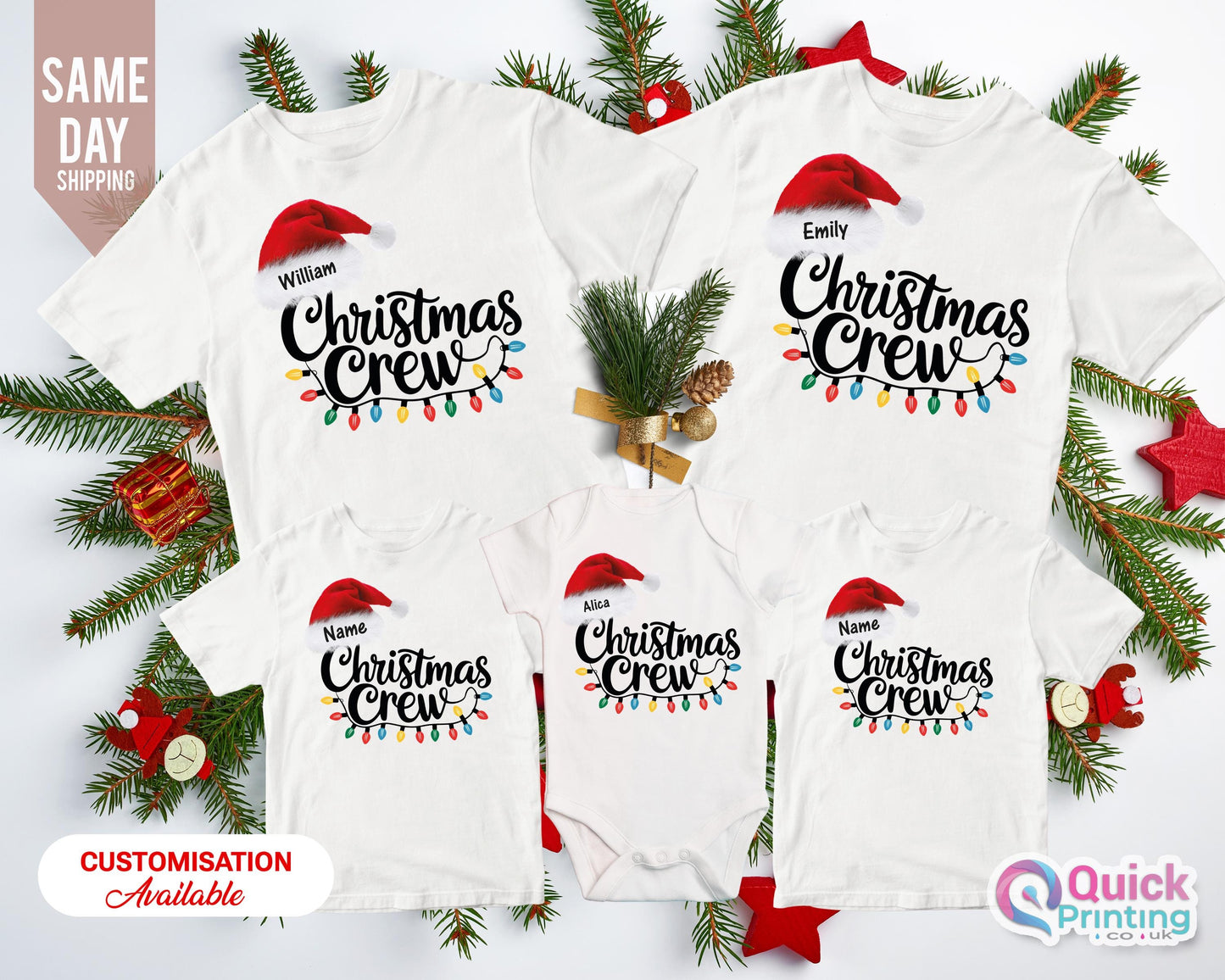 Personalised Christmas Crew Family Christmas Shirts, Christmas Crew Shirt, Custom Name Matching Family Christmas Shirt, Xmas Party Outfits