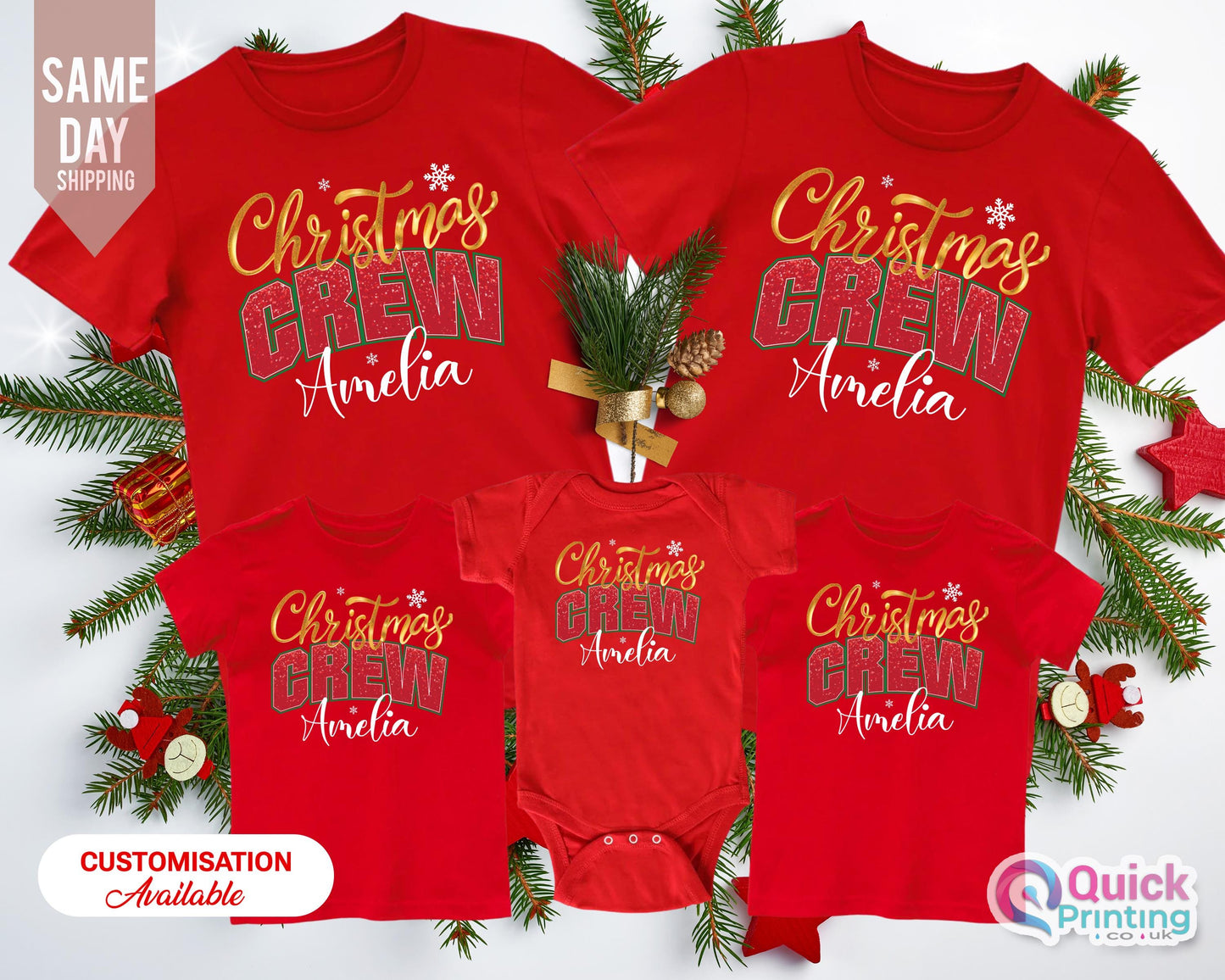 Personalized Christmas Crew Shirt: Matching Family Christmas Tee
