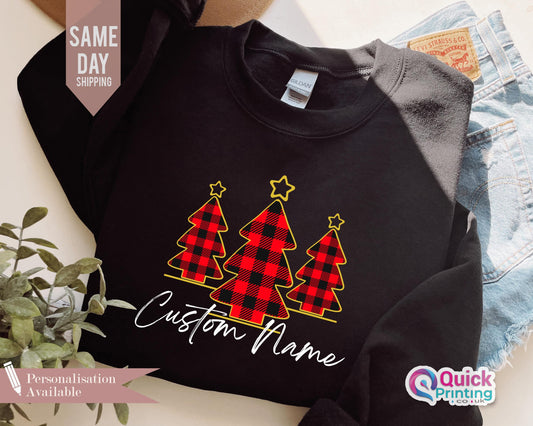 Custom Christmas Tree Sweatshirt: Matching Family Jumpers