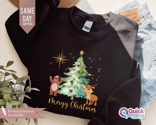 Christmas Tree Sweatshirt: Family Matching Xmas Top