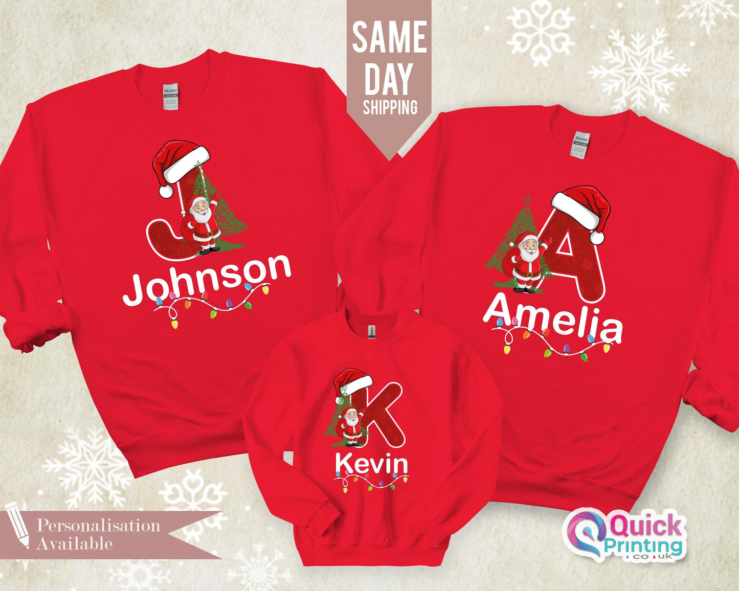 Personalized Christmas Family Sweatshirt: Custom Name Xmas Jumper