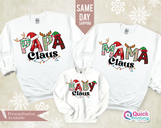 Personalized Family Claus Sweatshirt: Custom Christmas Jumper