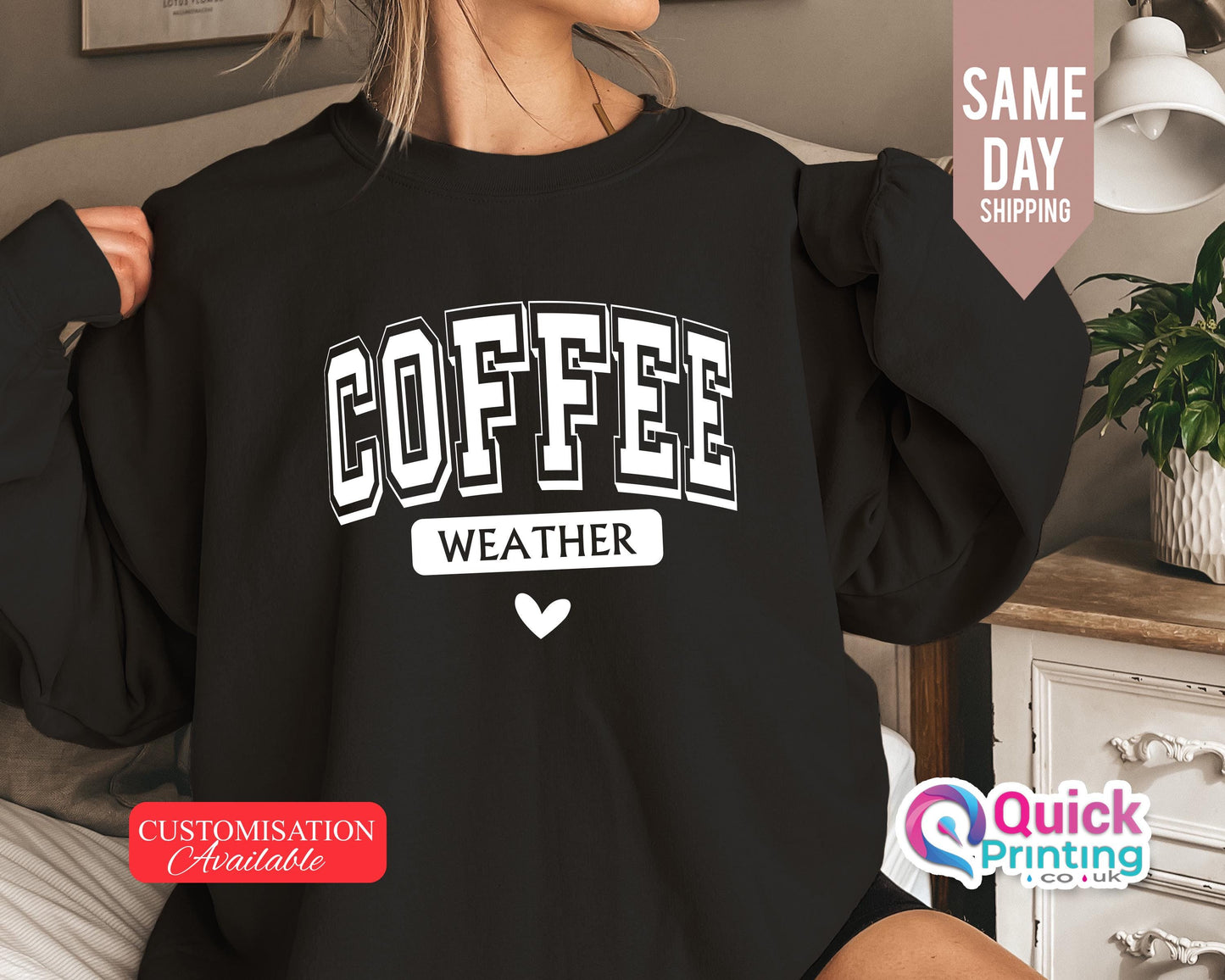 Coffee Weather Sweatshirt: Cozy Season Jumper, Coffee Lover Gift