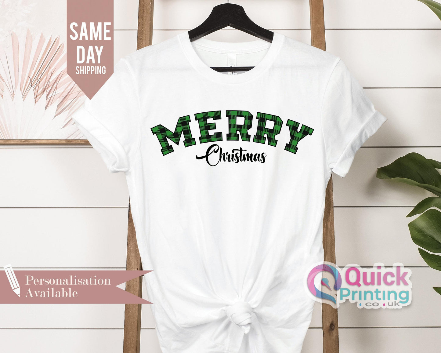Buffalo Plaid Merry Christmas T-Shirt: Holiday Winter Tee