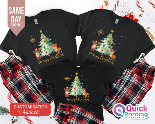 Matching Family Christmas Pajamas: Long Sleeve Cotton Flannel Set