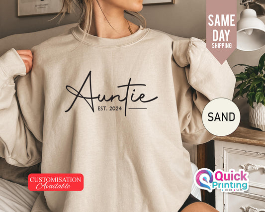 Personalized Auntie Sweatshirt: Custom Aunt Gift, Christmas Jumper