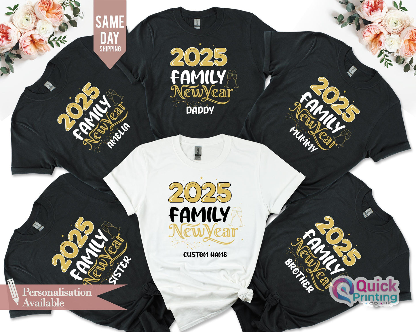 Personalized Family New Year 2026 T-Shirt: Matching Christmas Crew Shirts