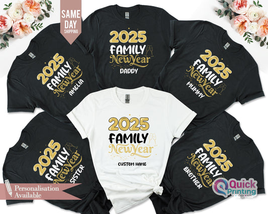 Personalized Family New Year 2026 T-Shirt: Matching Christmas Crew Shirts