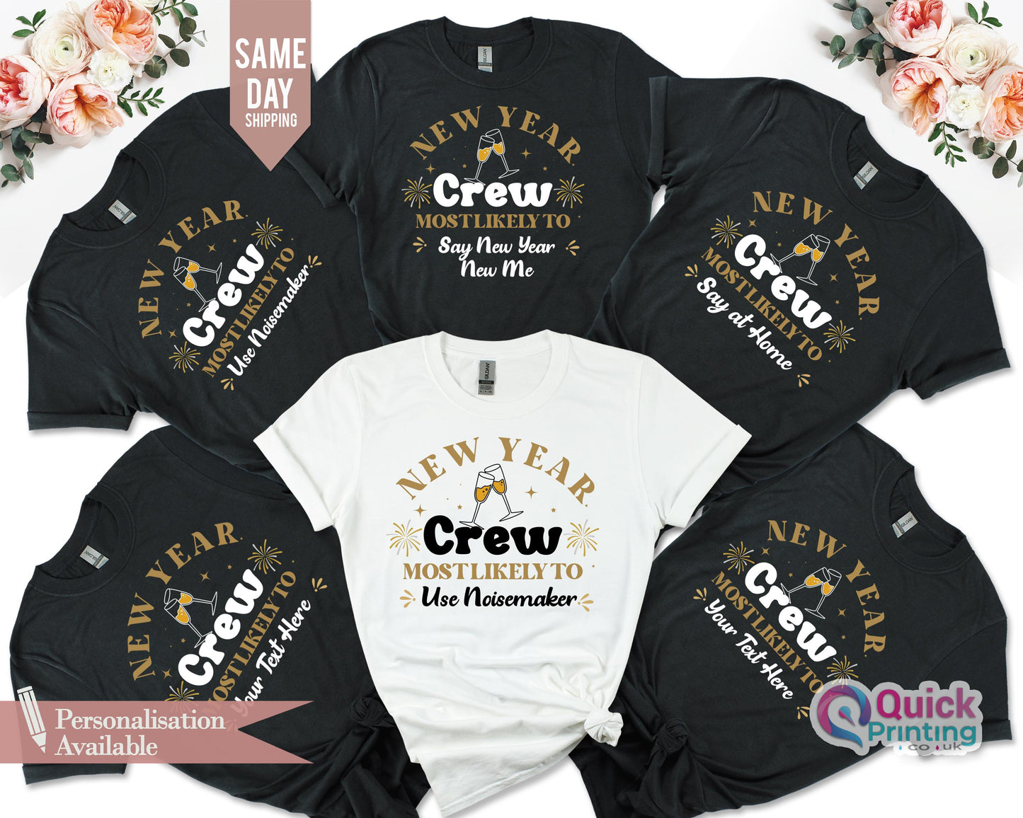 Personalized New Year Crew Shirt: Custom Family Matching Tee
