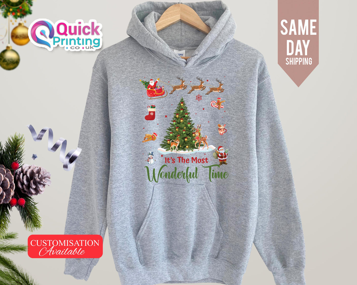 Its The most wonderful time Hoodie, Christmas Sweatshirt For Women, Winter Gift, Family Winter Hoodie, Winter Crew Hoodie, Winter Lover Tee