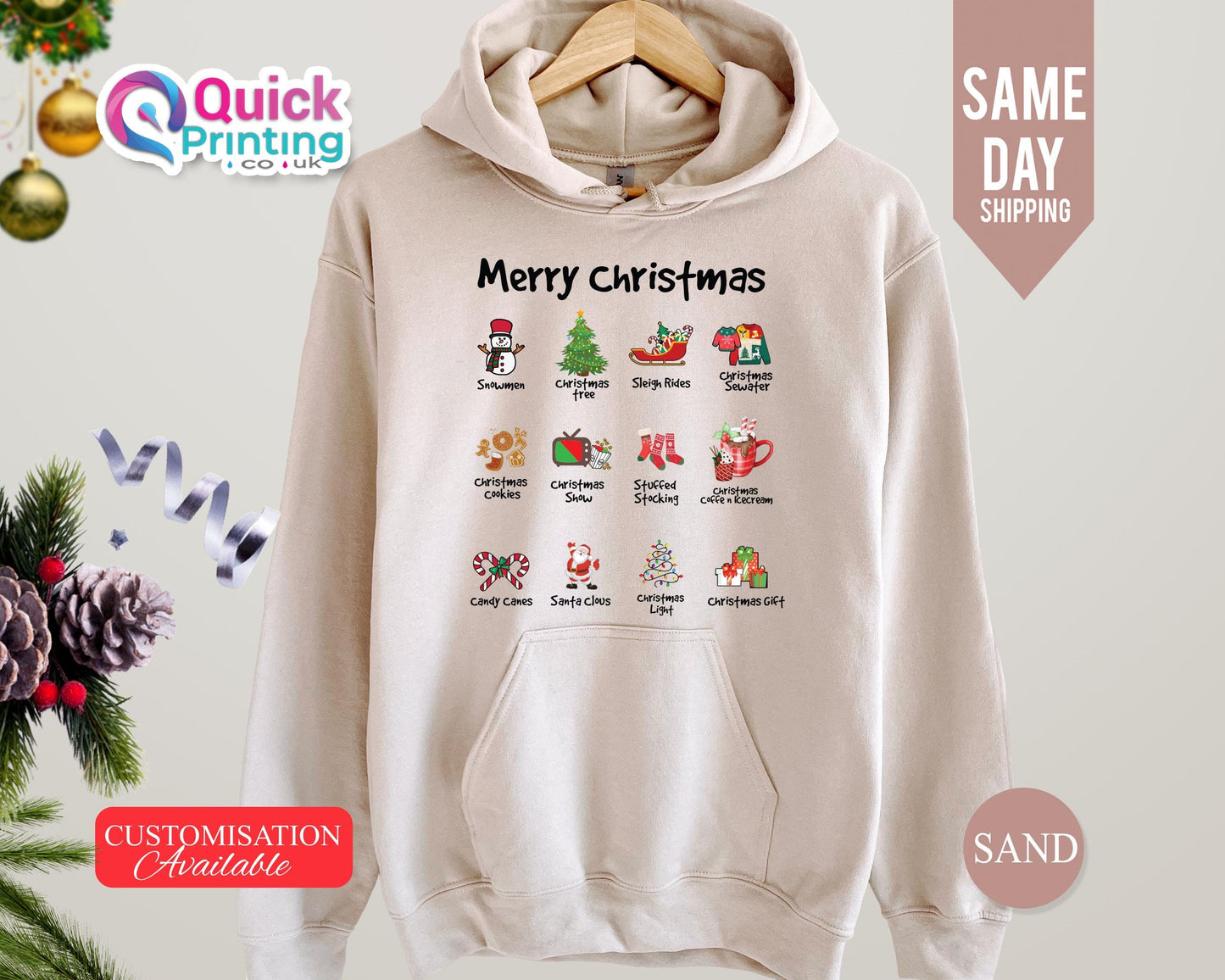 Merry Christmas Hoodie: Custom Family Xmas Jumper