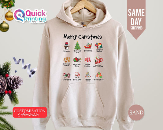 Merry Christmas Hoodie: Custom Family Xmas Jumper