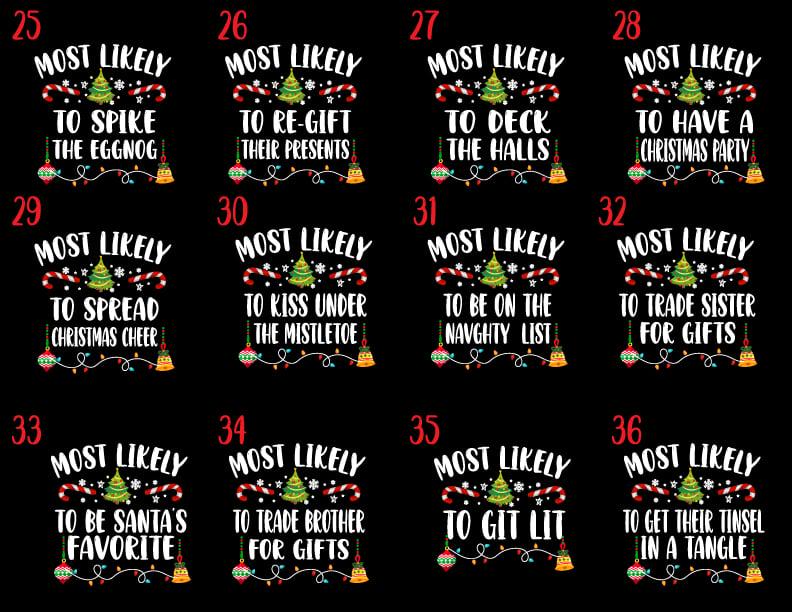 Funny Family Christmas Pajamas: Matching 'Most Likely To' Shirts