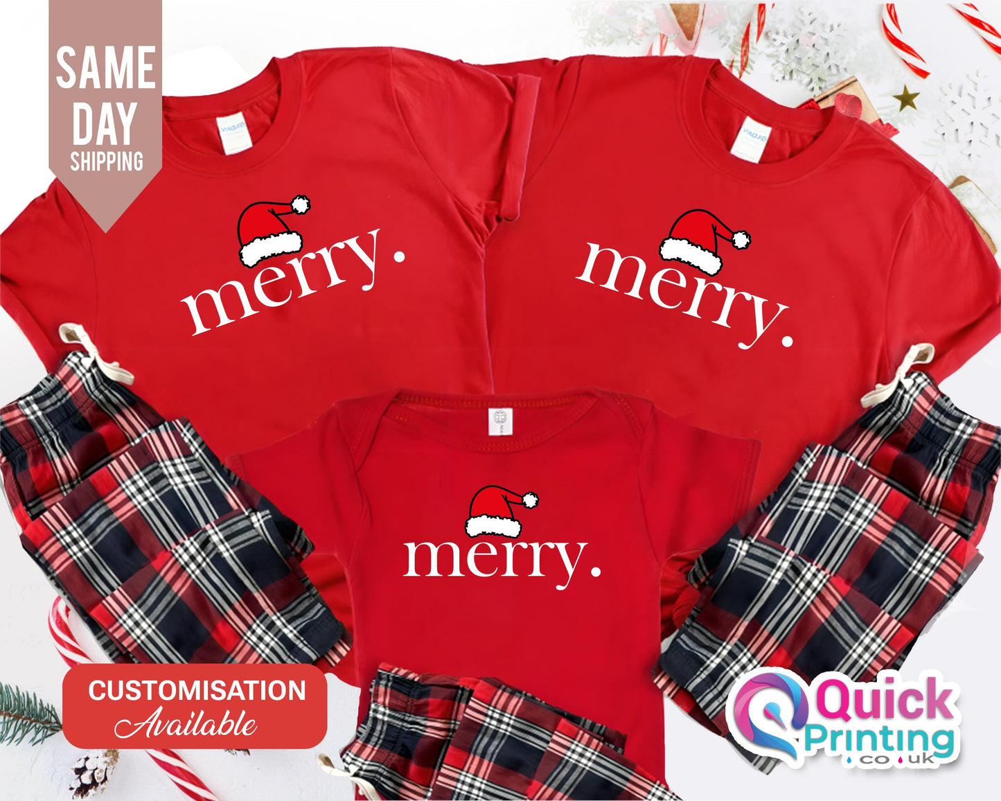 Matching Family Christmas Pajamas: Red Tartan PJs