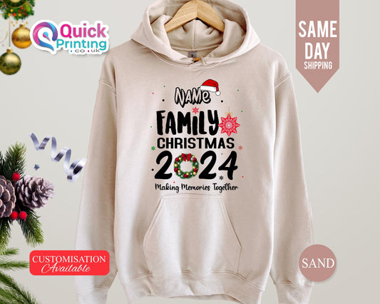 Personalized Family Christmas Hoodie: Matching Xmas Sweatshirt