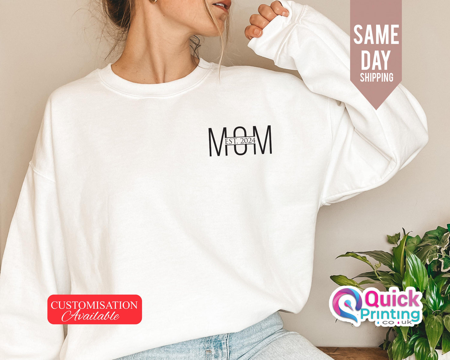Custom Mom Sweatshirt: Personalized Mama Jumper, Est. Date