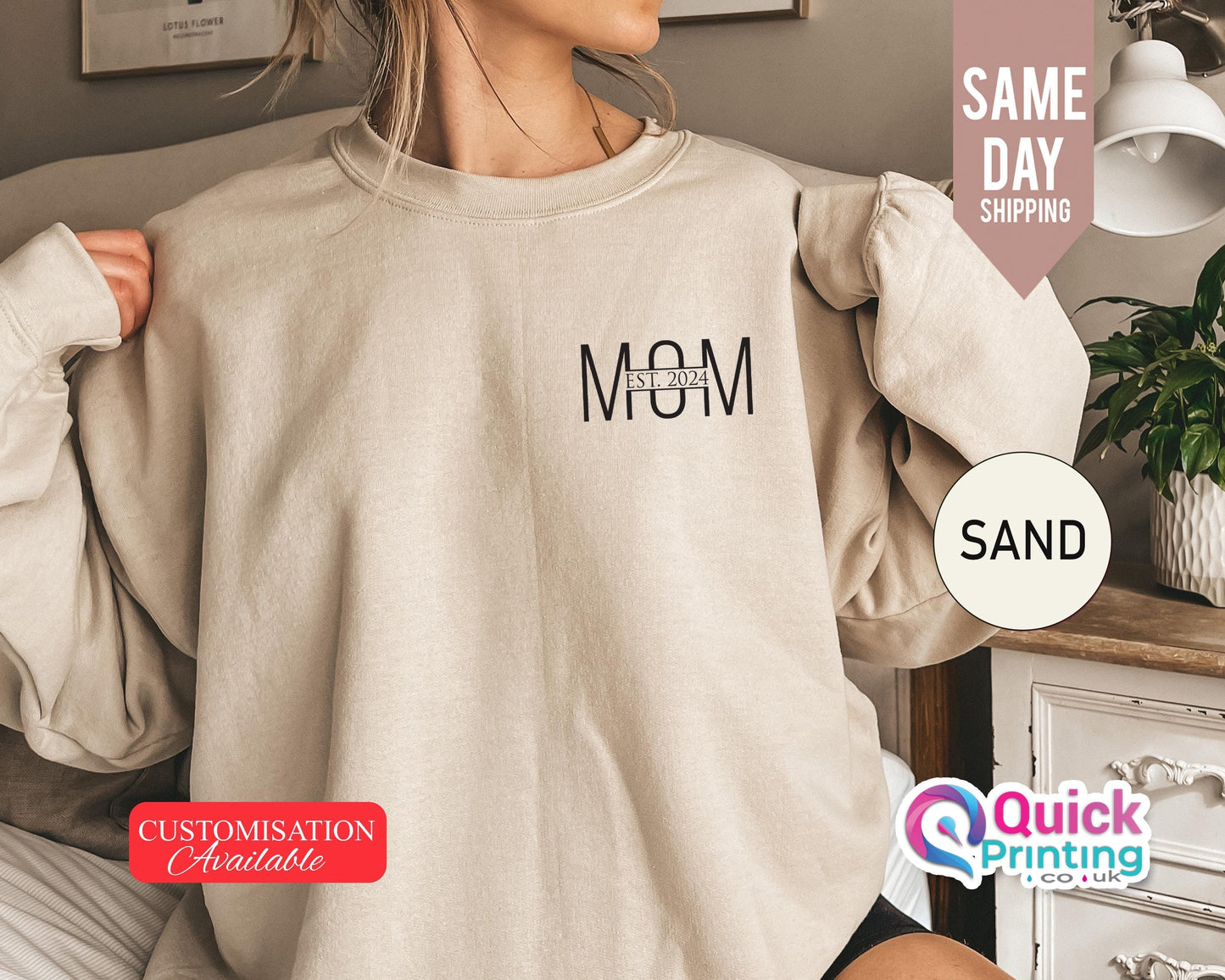 Custom Mom Sweatshirt: Personalized Mama Jumper, Est. Date