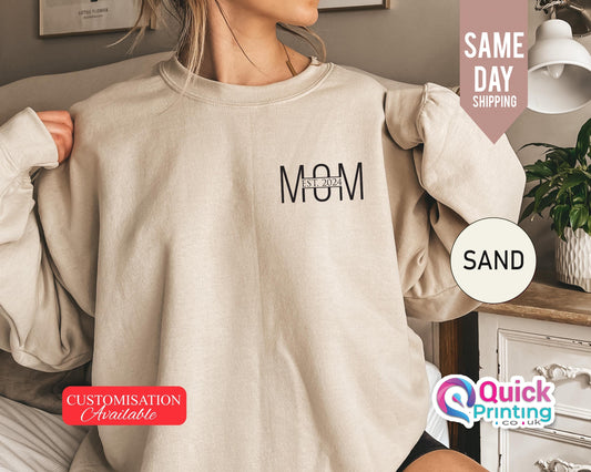 Custom Mom Sweatshirt: Personalized Mama Jumper, Est. Date