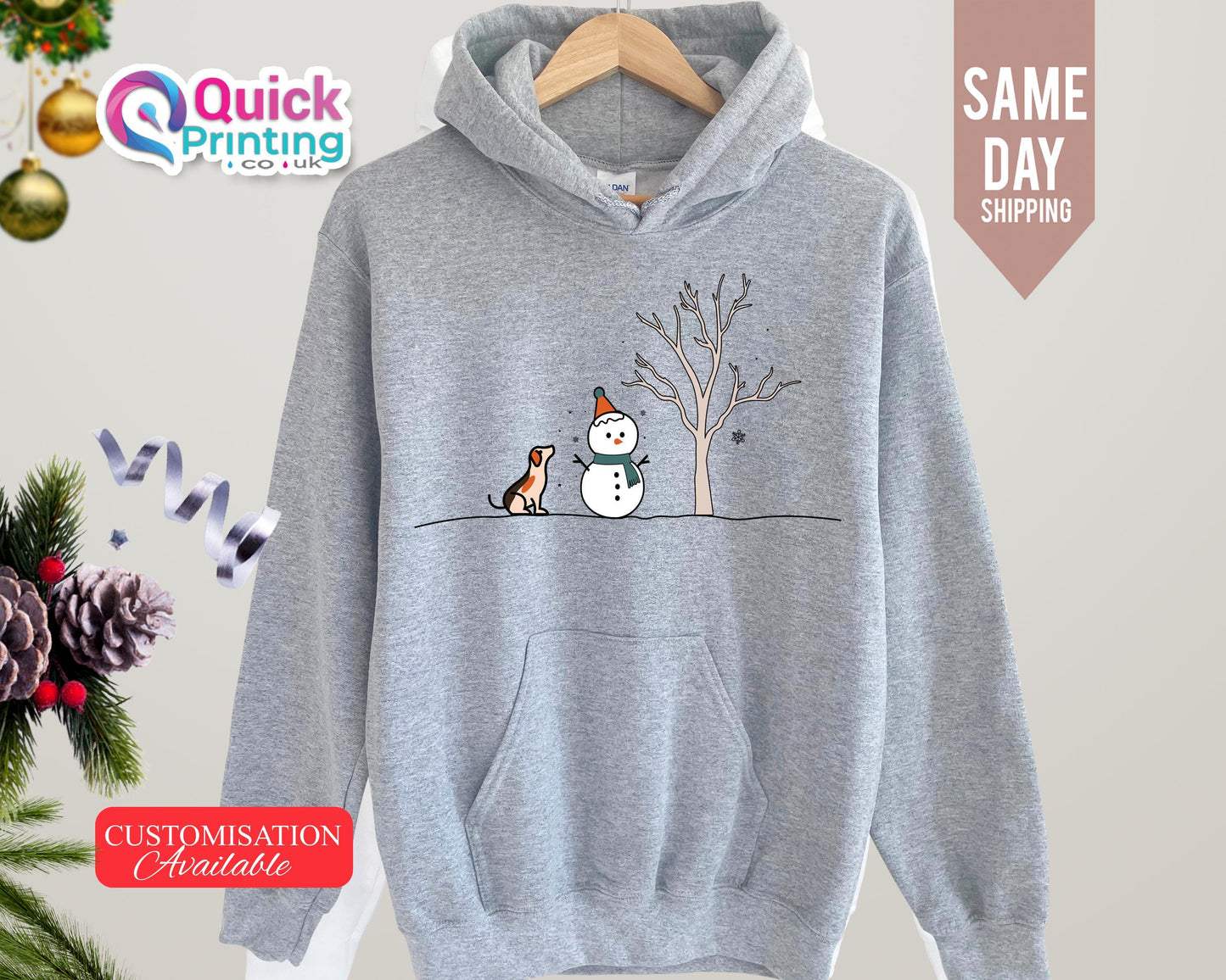 Christmas Snowman Hoodie: Unisex Holiday Sweatshirt