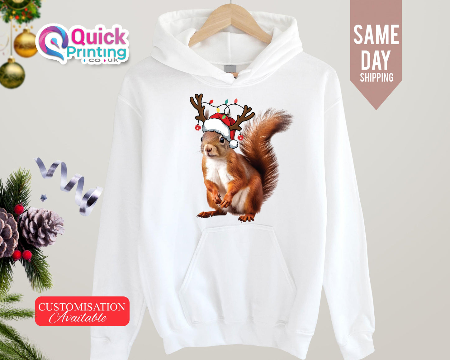 Christmas Squirrel Lights Hoodies, Christmas Squirrel Sweatshirt, Merry Christmas Jumper, Christmas Squirrel Gift, Cute Christmas Sweater