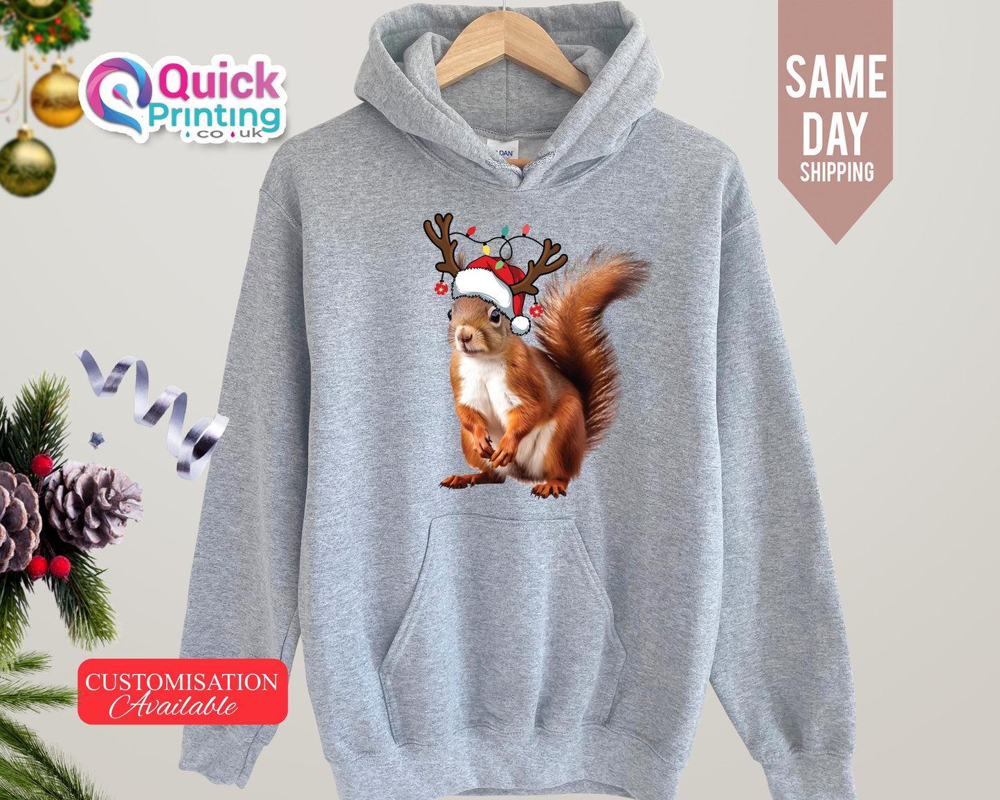 Christmas Squirrel Lights Hoodies, Christmas Squirrel Sweatshirt, Merry Christmas Jumper, Christmas Squirrel Gift, Cute Christmas Sweater